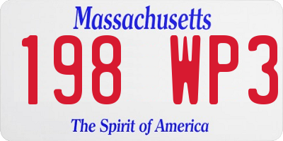MA license plate 198WP3