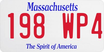 MA license plate 198WP4