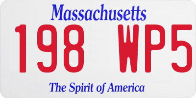 MA license plate 198WP5
