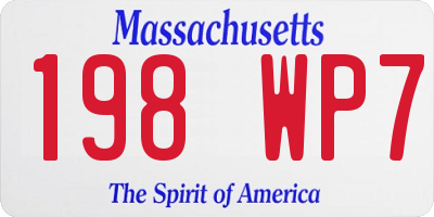 MA license plate 198WP7