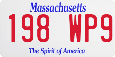 MA license plate 198WP9
