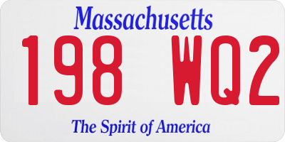 MA license plate 198WQ2