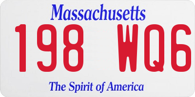 MA license plate 198WQ6