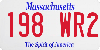 MA license plate 198WR2