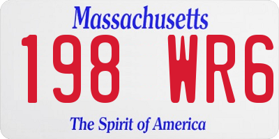 MA license plate 198WR6