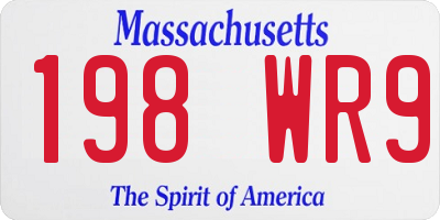 MA license plate 198WR9