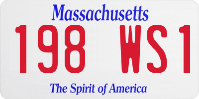 MA license plate 198WS1