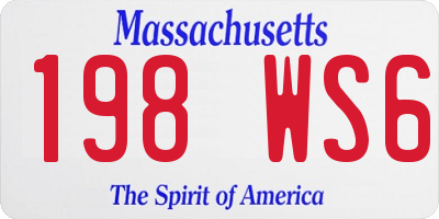 MA license plate 198WS6