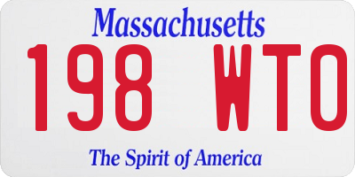 MA license plate 198WT0