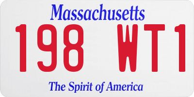 MA license plate 198WT1