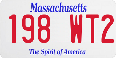 MA license plate 198WT2