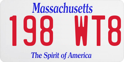 MA license plate 198WT8