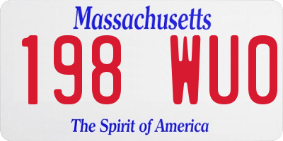 MA license plate 198WU0