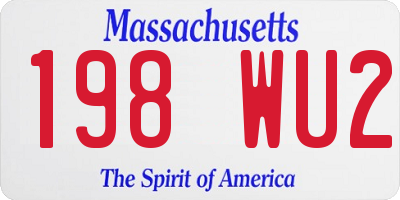MA license plate 198WU2