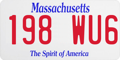 MA license plate 198WU6