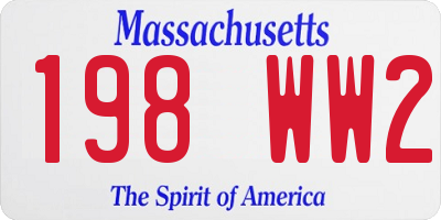 MA license plate 198WW2