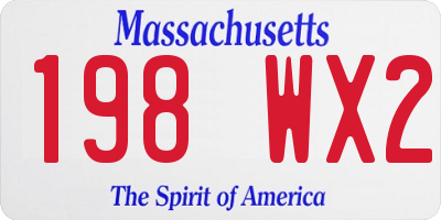 MA license plate 198WX2