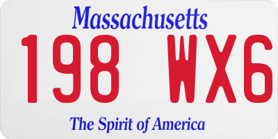 MA license plate 198WX6
