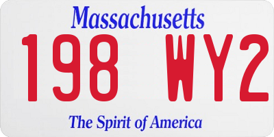 MA license plate 198WY2
