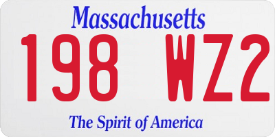MA license plate 198WZ2