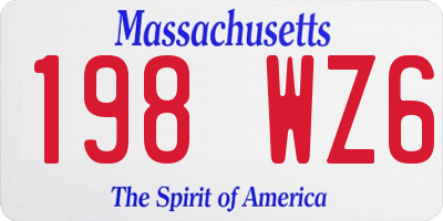 MA license plate 198WZ6