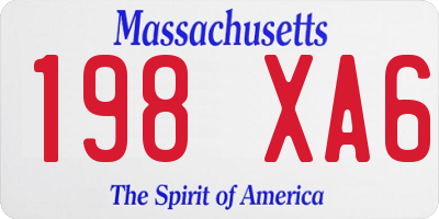 MA license plate 198XA6