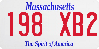 MA license plate 198XB2