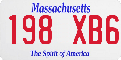 MA license plate 198XB6