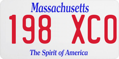 MA license plate 198XC0