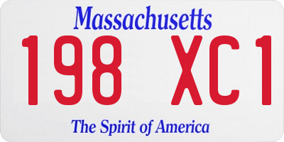MA license plate 198XC1
