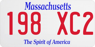 MA license plate 198XC2