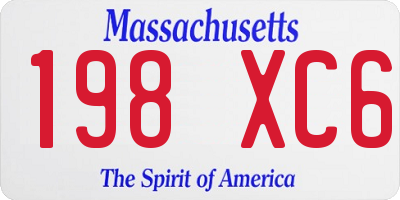 MA license plate 198XC6