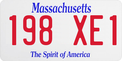 MA license plate 198XE1