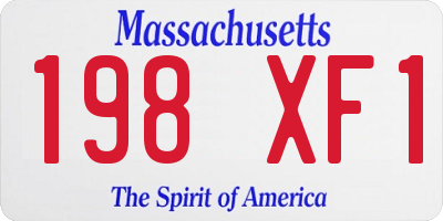 MA license plate 198XF1