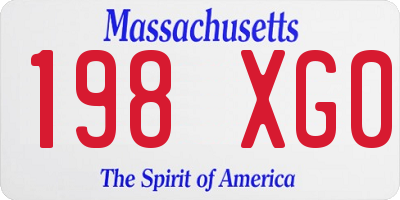 MA license plate 198XG0