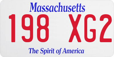 MA license plate 198XG2
