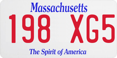 MA license plate 198XG5