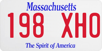 MA license plate 198XH0