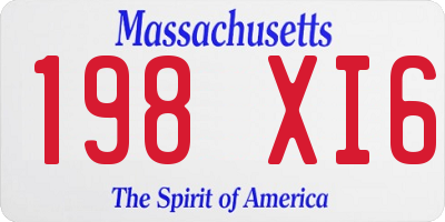 MA license plate 198XI6