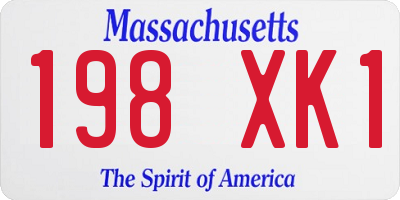 MA license plate 198XK1