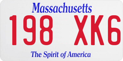 MA license plate 198XK6