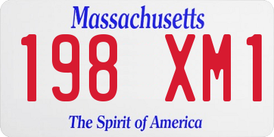 MA license plate 198XM1