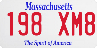 MA license plate 198XM8
