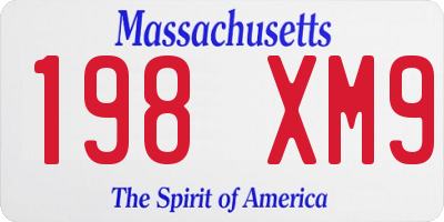 MA license plate 198XM9