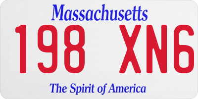 MA license plate 198XN6