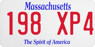 MA license plate 198XP4