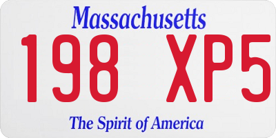 MA license plate 198XP5