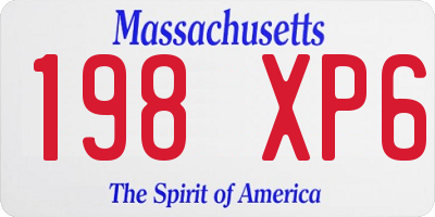 MA license plate 198XP6