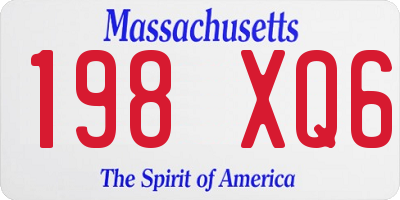 MA license plate 198XQ6