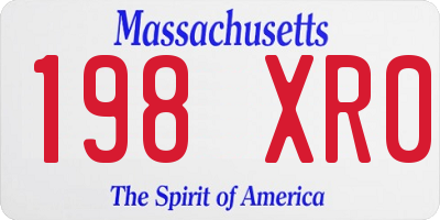 MA license plate 198XR0